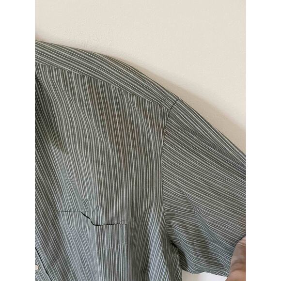 J. Crew  Striped Button Up Long Sleeve Shirt Green Size XL (17.5-18) - Picture 3 of 6